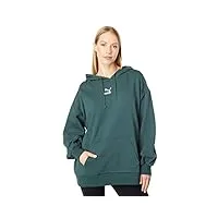 puma sweat à capuche classique surdimensionné sweatshirt, pignons verts, xs femme