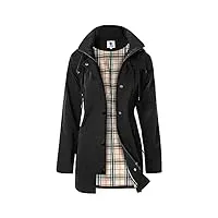 saphirose poncho veste de pluie longue pour femme manteau à capuche coupe-vent imperméable d'extérieur noir xl
