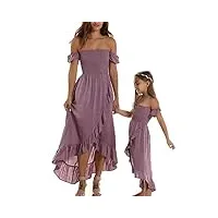 loalirando robe longue élégante pour femme et fille - sans bretelles - robe de princesse - Élégante, aubergine, m