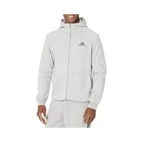adidas men's essentials4gameday full-zip hoodie, medium grey heather, large