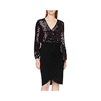 gina bacconi women's sequin and jersey dress robe de cocktail, bordeaux, 42 femme