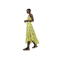 twin set robe longue en mousseline avec imprimé de fleurs modèle 211tt2560 couleur pistache (06074fiore indiano). - vert - 40