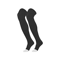 tck prosport chaussettes de baseball au-dessus du genou pour homme, femme, garçon, fille - noir - medium