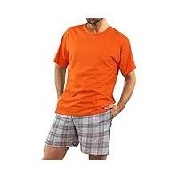 sesto senso ensemble pyjamas homme short coton t-shirt manches courtes xl orange