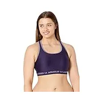 under armour soutien-gorge crossback mid bra pour femme, interrupteur violet (570) / blanc, 3x