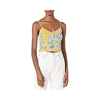 bcbgmaxazria sleeveless floral crop top chemise, jaune, xxs femme