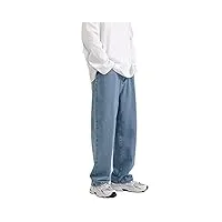 minetom straight fit jeans homme stretch pantalon large Élastique baggy loose fit jogging denim pants streetwear y4 bleu xs