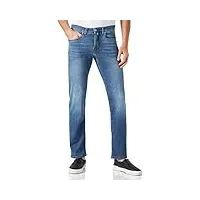 pierre cardin 5-pocket lyon tapered jeans, buffes usés bleus, 40w x 36l homme