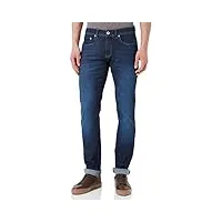 pierre cardin 5-pocket lyon tapered jeans, buffes usés bleu foncé, 38w x 30l homme
