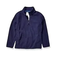amazon essentials veste zippée 1/4 en molleton polaire garçon, bleu marine, 10 ans