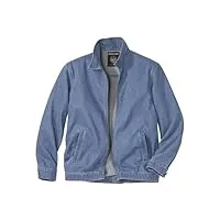 atlas for men - blouson d'eté homme en jeans, fermeture éclaire. veste d’été bleue en toile denim légère. disponible en grandes tailles, xxxl