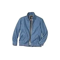 atlas for men - blouson d'eté homme en jeans, fermeture éclaire. veste d’été bleue en toile denim légère. disponible en grandes tailles, xl
