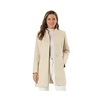 allegra k manteau d'hiver élégant pour femmes, mi-cuisse, col montant, manteau long à boutonnage simple beige xs