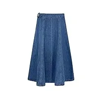 yiwjby jupe en jean plissée taille haute printemps été élégante jupe longue en jean mi-mollet vintage jupes évasées mi-longues vêtements jean skirt 4xl