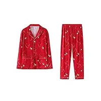 couple pyjamas printemps et automne coton rouge à manches longues nouveau mariage hommes service à domicile chemise de nuit ensembles de pyjama