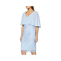 gina bacconi women's embroidered dress with cape robe de cocktail, bleu nordique, 36 femme