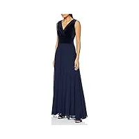 gina bacconi women's velvet and chiffon dress robe de cocktail, bleu marine, 48 femme