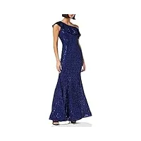 gina bacconi women's sequin lace maxi dress robe de cocktail, bleu marine, 40 femme