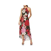 gina bacconi women's floral belted dress robe de cocktail, noir, 46 femme