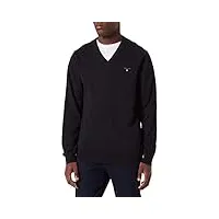 gant classic cotton v-neck-new sweater, noir, xxl homme