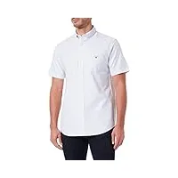 gant d2.reg oxford micro print ss bd chemise, white, m homme