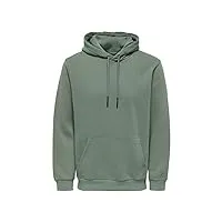 only & sons onsceres life hoodie sweat noos sweatshirt à capuche, castor gray, m homme