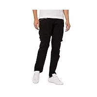 replay pantalon cargo pour hommes joe regular fit en coton confortable, noir (black 098), 30w / 30l