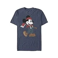 disney t-shirt pour homme personnages lumberjack mickey, bleu marine chiné., taille xl