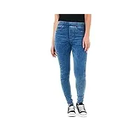 m17 women ladies denim jeans jeggings skinny fit classic casual trousers pants with pockets (8, blue) femme coupe classique décontracté avec poches, bleu acide, 36