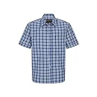 walker and hawkes - chemise pour homme - 100% coton - manches courtes/à carreaux - style campagne - bleu marine - 4xl (50'')