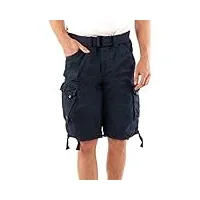 geographical norway panoramique men - bermuda homme casual coton - short hommes sport cargo - bermudas respirant chino - shorts court a ceinture - coupe normale confortable (camo marine xl)