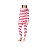 hatley pyjama en coton bio ensemble de pijama, rayures barbe à papa, xl femme