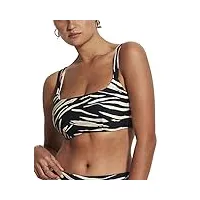 seafolly women's standard dd tank bikini top swimsuit with clip back, skin deep black, 10