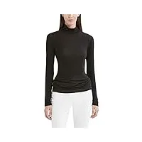 bcbgmaxazria long sleeve turtleneck top chemise, noir, m femme