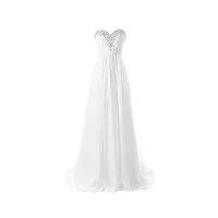 yhfshop robe de bal robes de demoiselle d'honneur longue en mousseline de soie une ligne robes de soirée robes de soirée formelles robe de bal-white_46