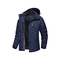 tacvasen veste d'hiver imperméable en polaire avec capuche amovible pour femme, noir foncé, s