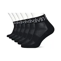 calvin klein quarter chaussettes, noir, taille unique (lot de 6) homme