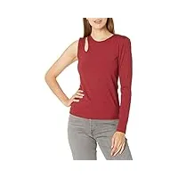 bcbgmaxazria one long sleeve top with cut out chemise, rouge tibétain, m femme