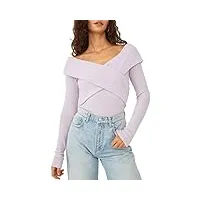 free people marley top (buffy rib) frost lavender md (women's 8-10)