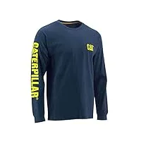 caterpillar mens trademark banner long sleeve t-shirt blue/yellow size uk 2xl eu xxl