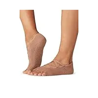 toesox chaussettes antidérapantes pour pilates - demi-orteil pour yoga et ballet, naturel, medium