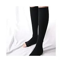 chtom chaussettes de compression 2 paires de chaussettes de compression unisexe hommes femmes veines veines jambe soulagement douleur au genou bare nus toile sans chaussettes hautes (couleur: noir, s: