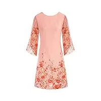 grace karin robe en mousseline de soie pour femmes à manches longues coupe ample loisirs été élégante robe mi-longue 2xl fleurs roses cl888-13