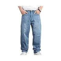 minetom straight fit jeans homme cargo stretch pantalon large Élastique baggy denim pants jogging pantalon streetwear z10 bleu xxl