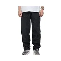 minetom straight fit jeans homme cargo stretch pantalon large Élastique baggy denim pants jogging pantalon streetwear z10 noir s