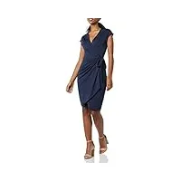 amazon essentials robe cache-cœur classique, manches cape (disponible en grande taille) femme, bleu marine, m