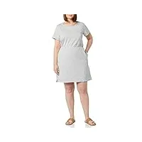 amazon essentials mini robe en jersey de coton, à manches courtes et taille élastique femme, gris clair chiné, m