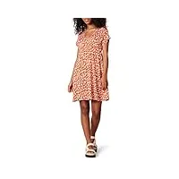 amazon essentials robe tunique (grandes tailles disponibles) femme, rouge imprimé fleuri, l