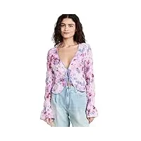 free people women's venice printed top, rose combo, l