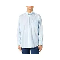 gant d1. relaxed gingham shirt blouse, waterfall blue, 40 femme
